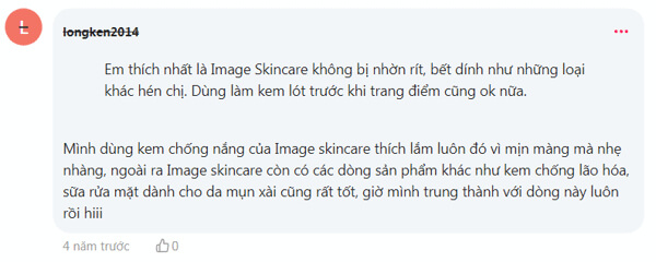kem chống nắng image spf 50 review