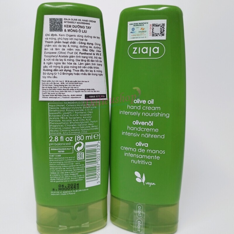 Ziaja Olive Oil Hand Cream – Kem Dưỡng Tay Và Móng Ô Liu