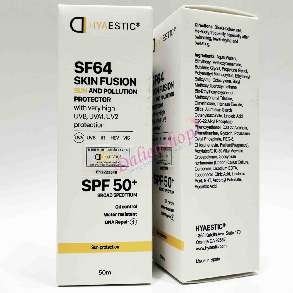 Kem chống nắng Hyaestic Skin Fusion Sun And Pollution SF64 SPF50+
